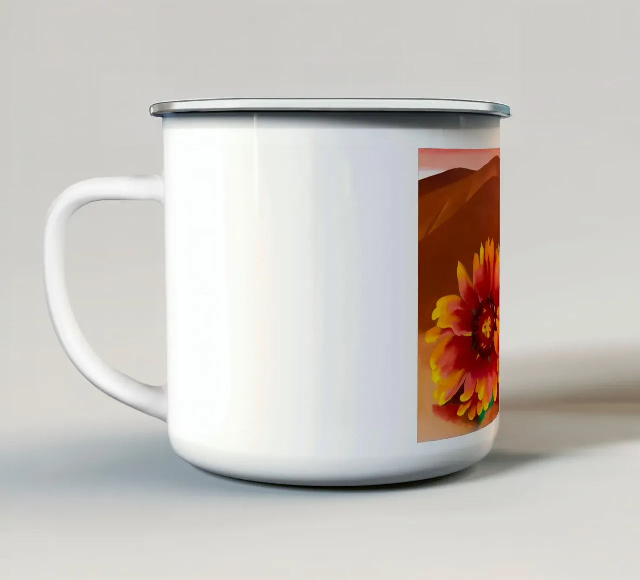 Georgia O'Keeffe tazza in smalto da Kinsley