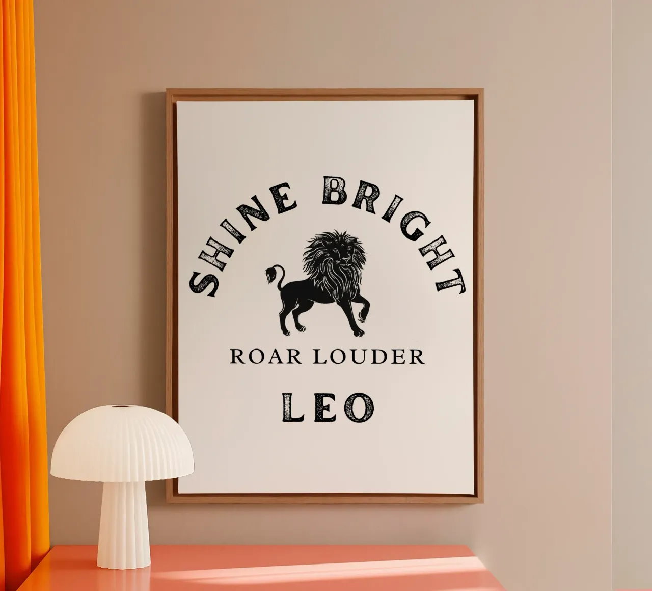 Segno zodiacale del Leone tela con Cornice a cassetta da Street Boutique