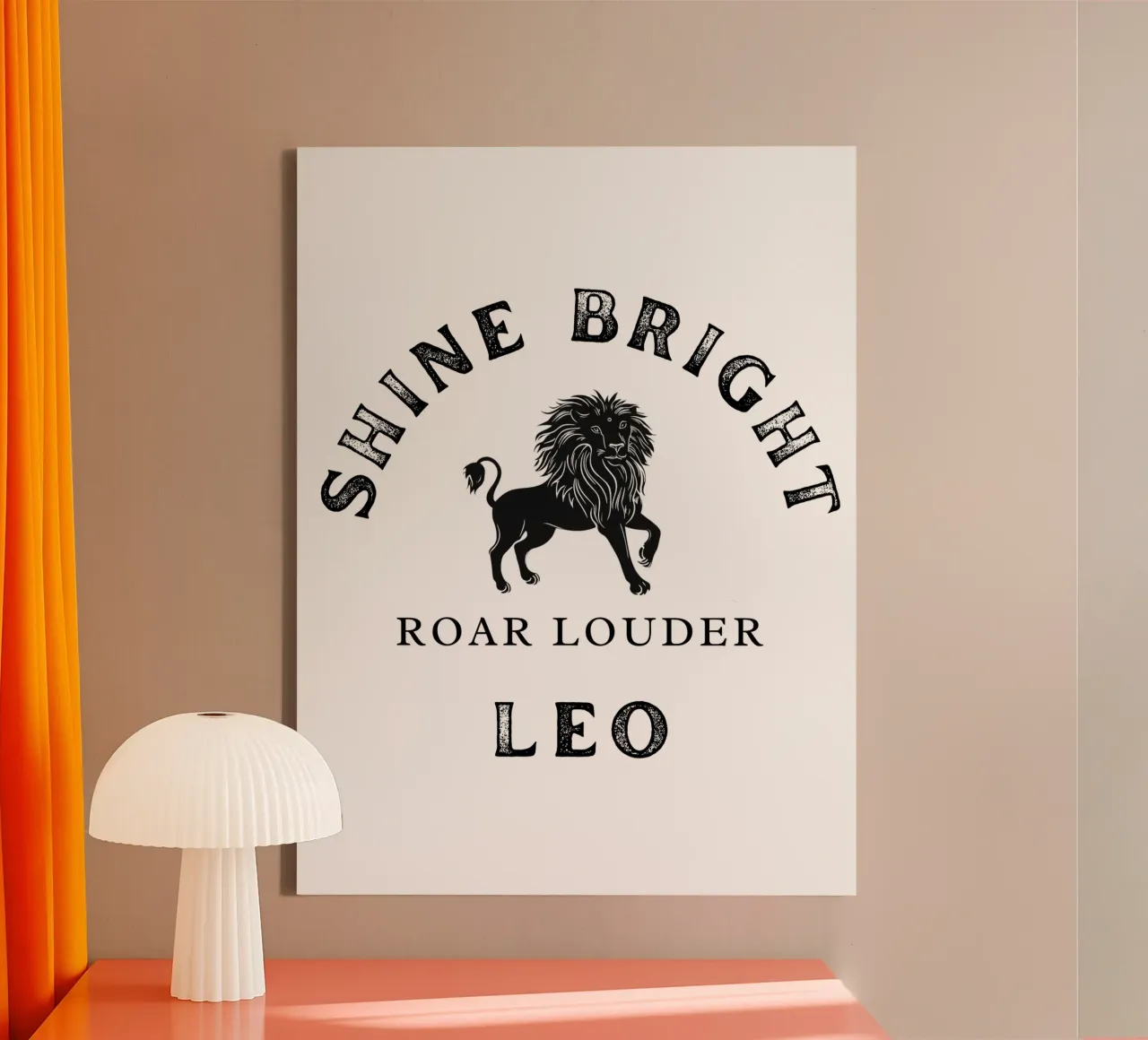 Segno zodiacale del Leone tela con Cornice a cassetta da Street Boutique