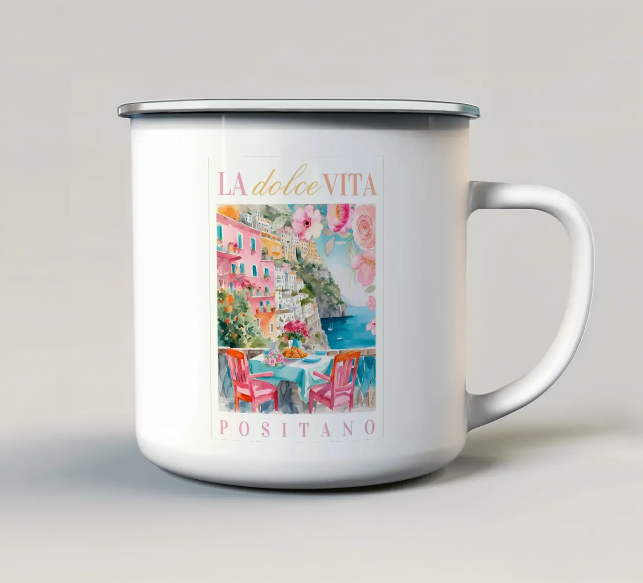 Italy La Dolce Vita tazza in smalto da Bella Studio