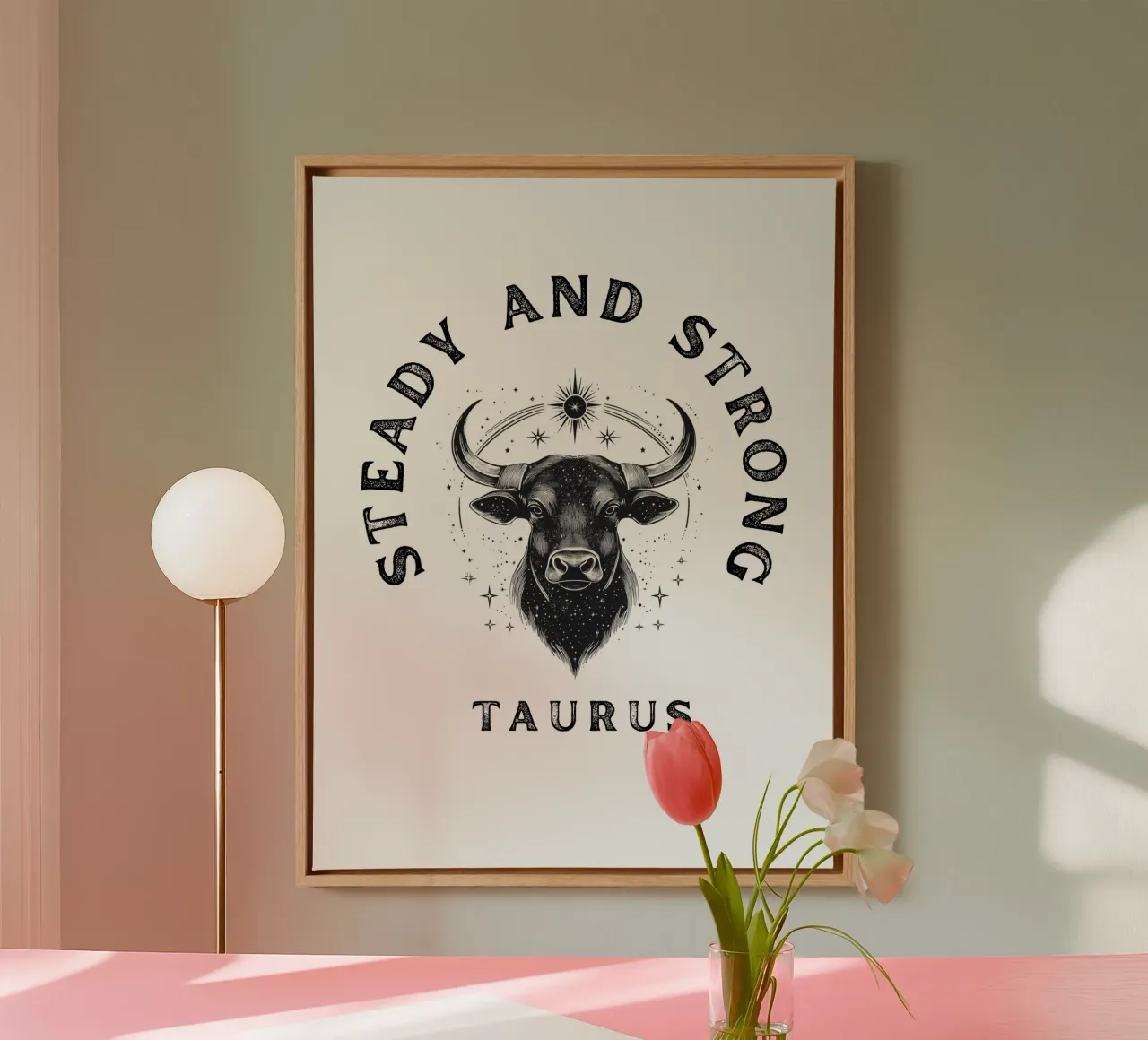 Taurus Steady and Strong canvas with Floater frame by Street Boutique