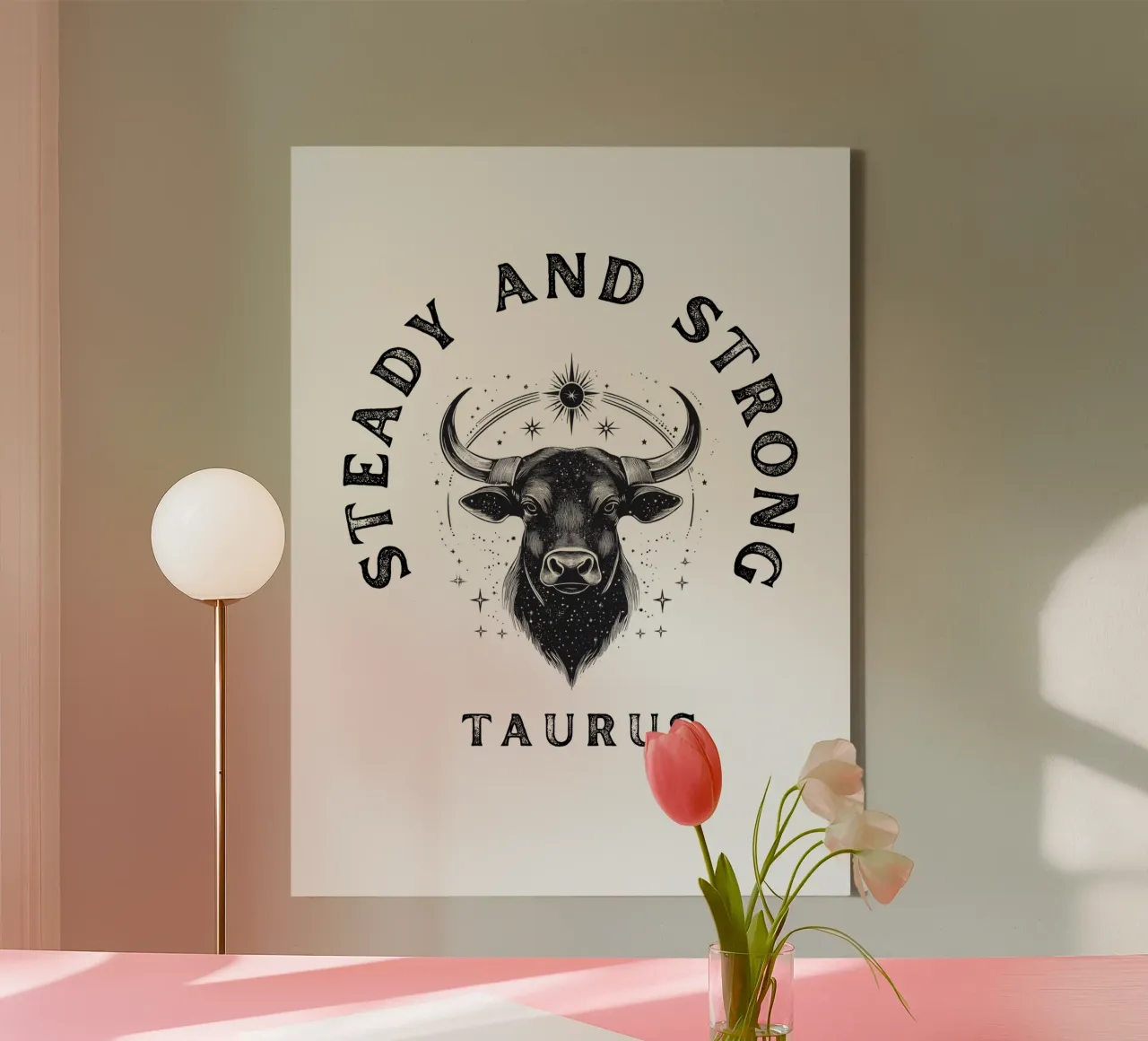 Taurus Steady and Strong canvas with Floater frame by Street Boutique