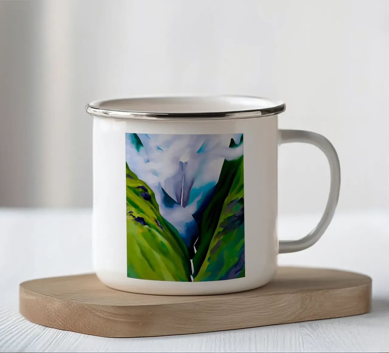Georgia O'Keeffe - Cascata, n. III tazza in smalto da Kinsley