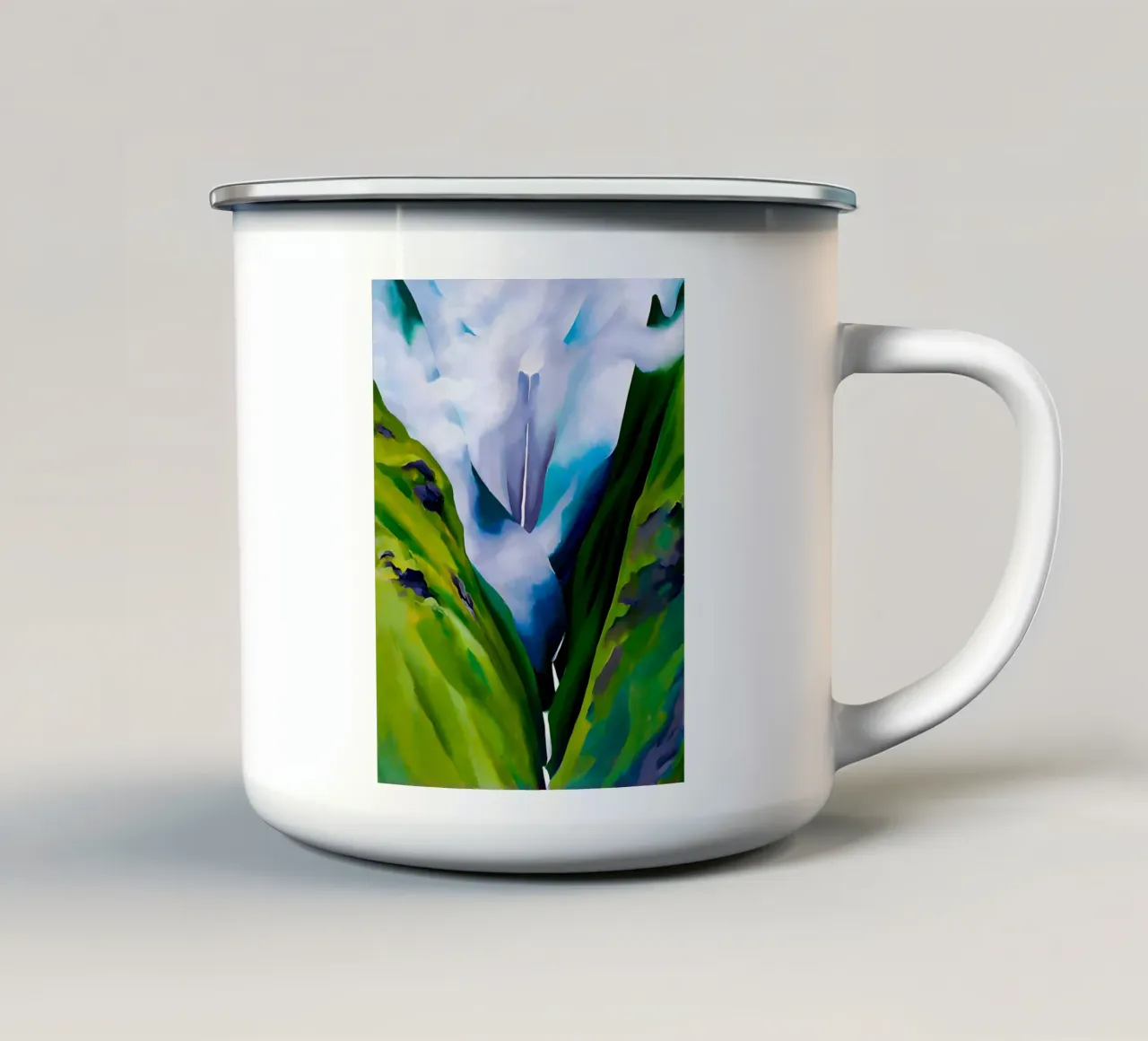 Georgia O'Keeffe - Cascata, n. III tazza in smalto da Kinsley