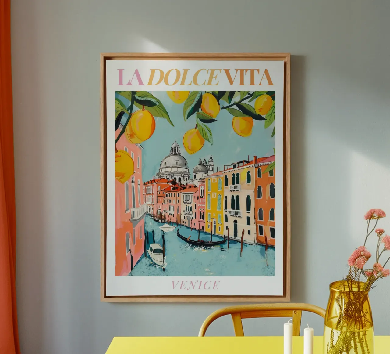 Venice Italy Print canvas with Floater frame by Bella Studio