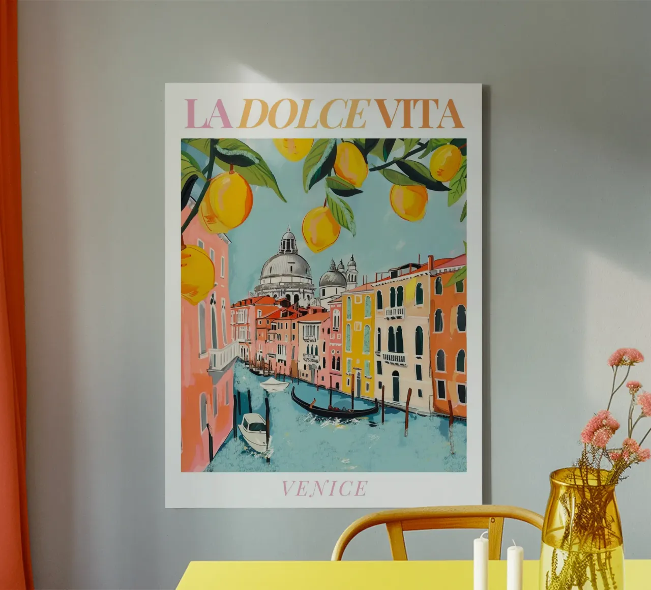 Venice Italy Print canvas with Floater frame by Bella Studio