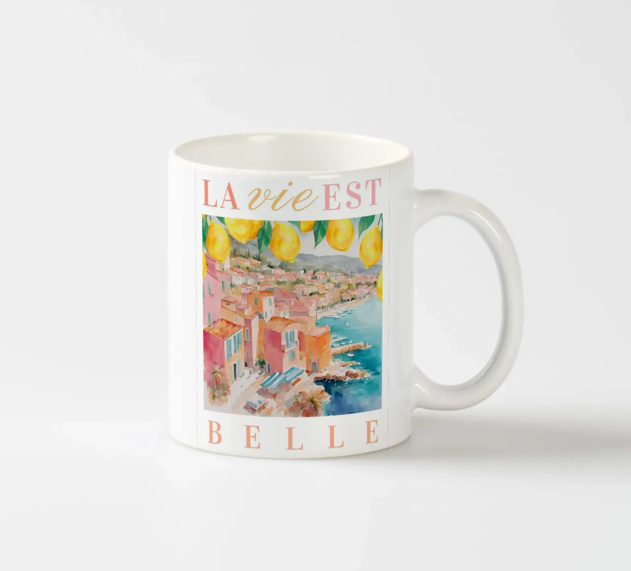 French Riviera Print tazza in ceramica da Bella Studio