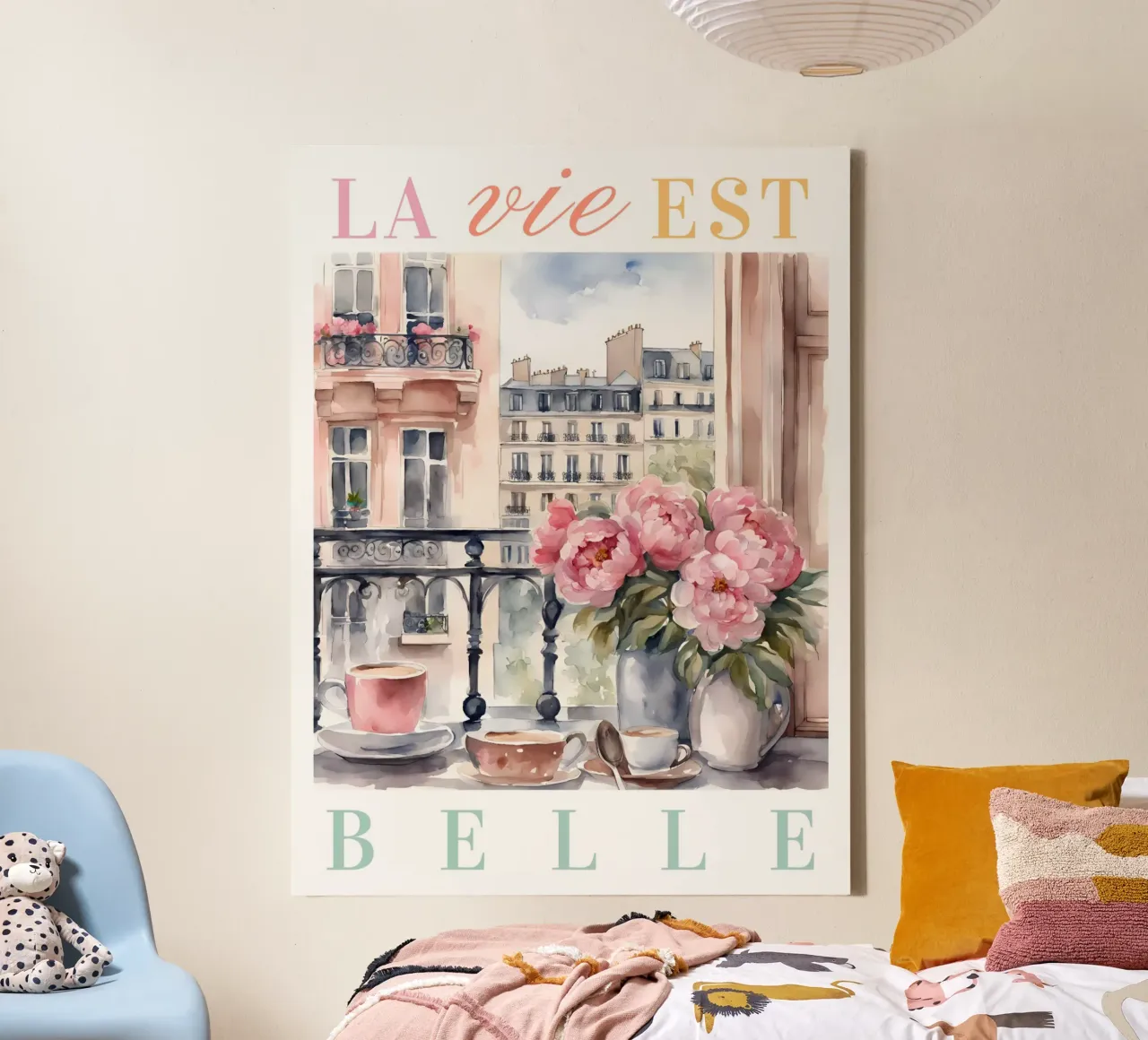Paris Breakfast Print tela da Bella Studio