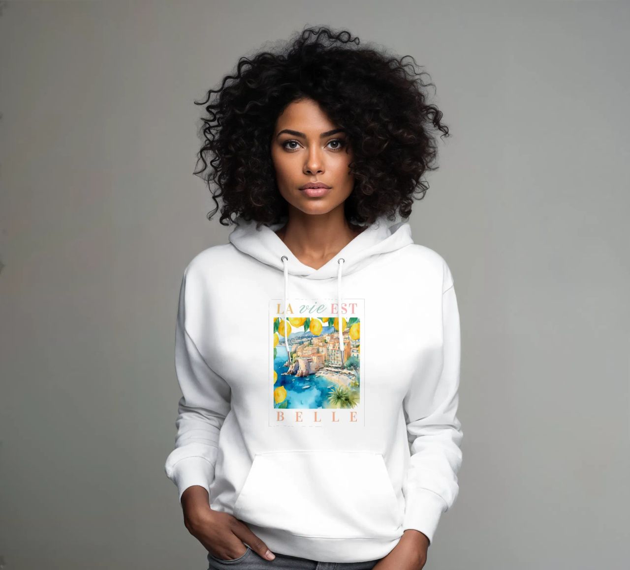 Travel Print felpa con cappuccio da Bella Studio