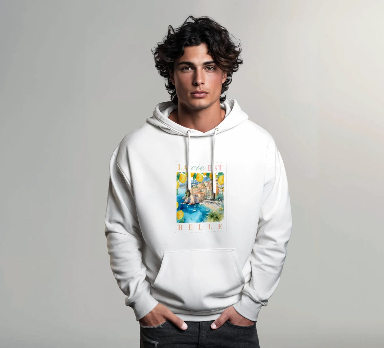 Travel Print felpa con cappuccio da Bella Studio