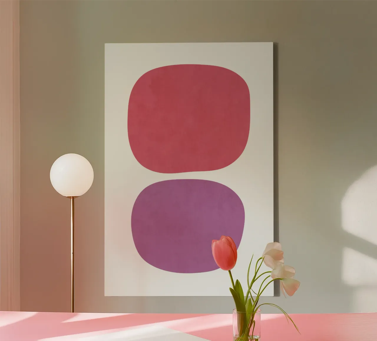 Landschapsvormen 17 canvas met Baklijst van amini54