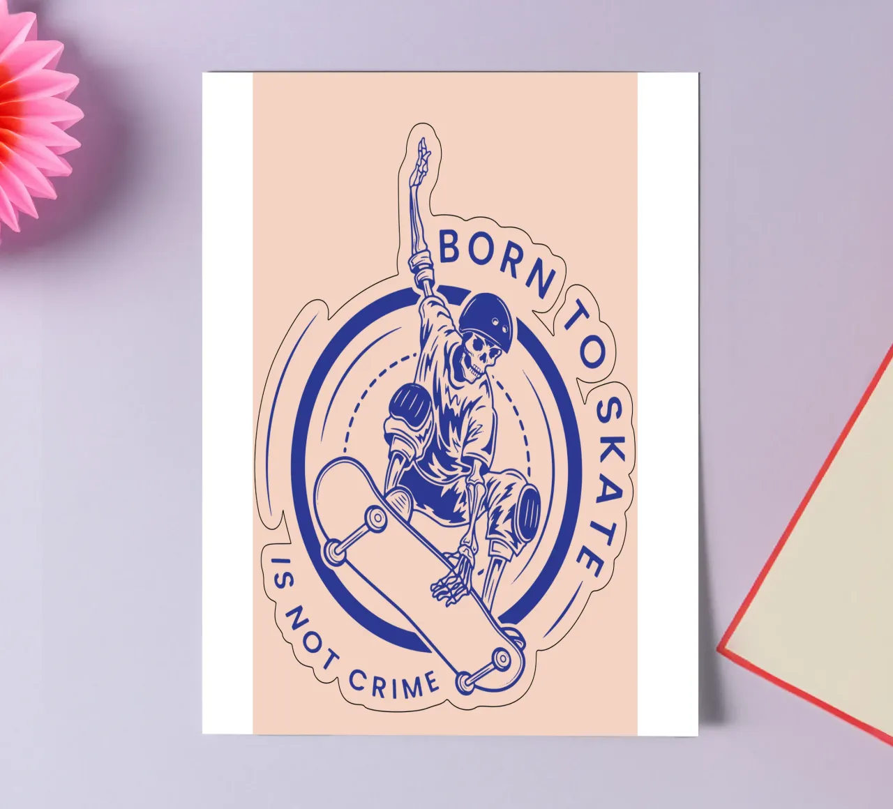 Born to skate is not crime sticker sheet by Gunawan Rb