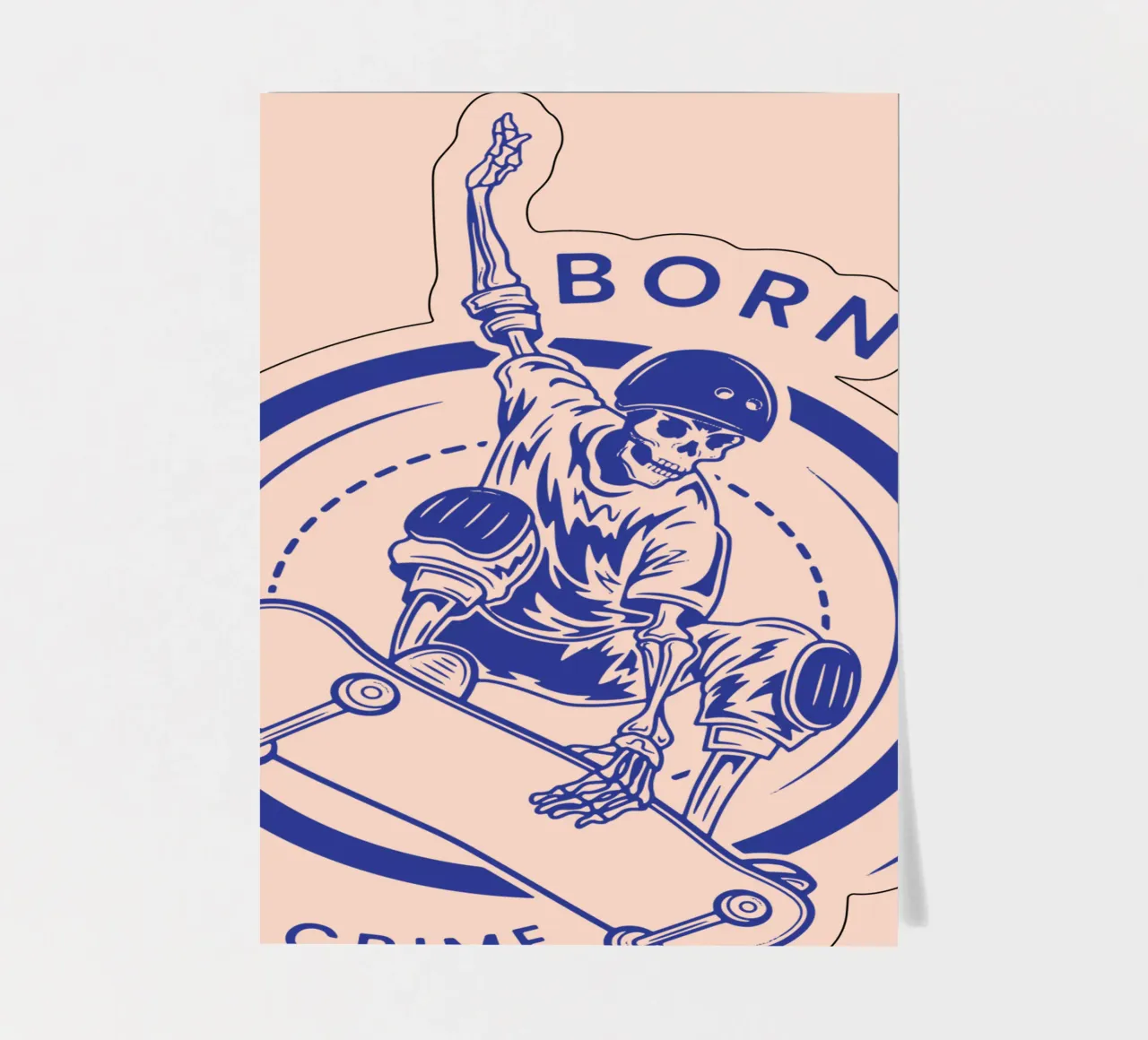 Born to skate is not crime sticker sheet by Gunawan Rb