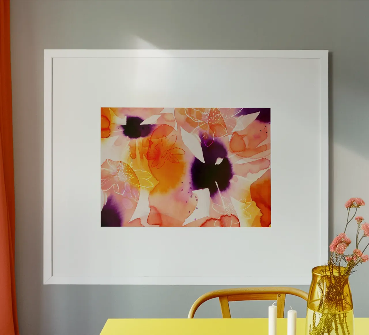 Flower Carpet "Printemps" poster con telaio in legno da Ekaterina Koroleva