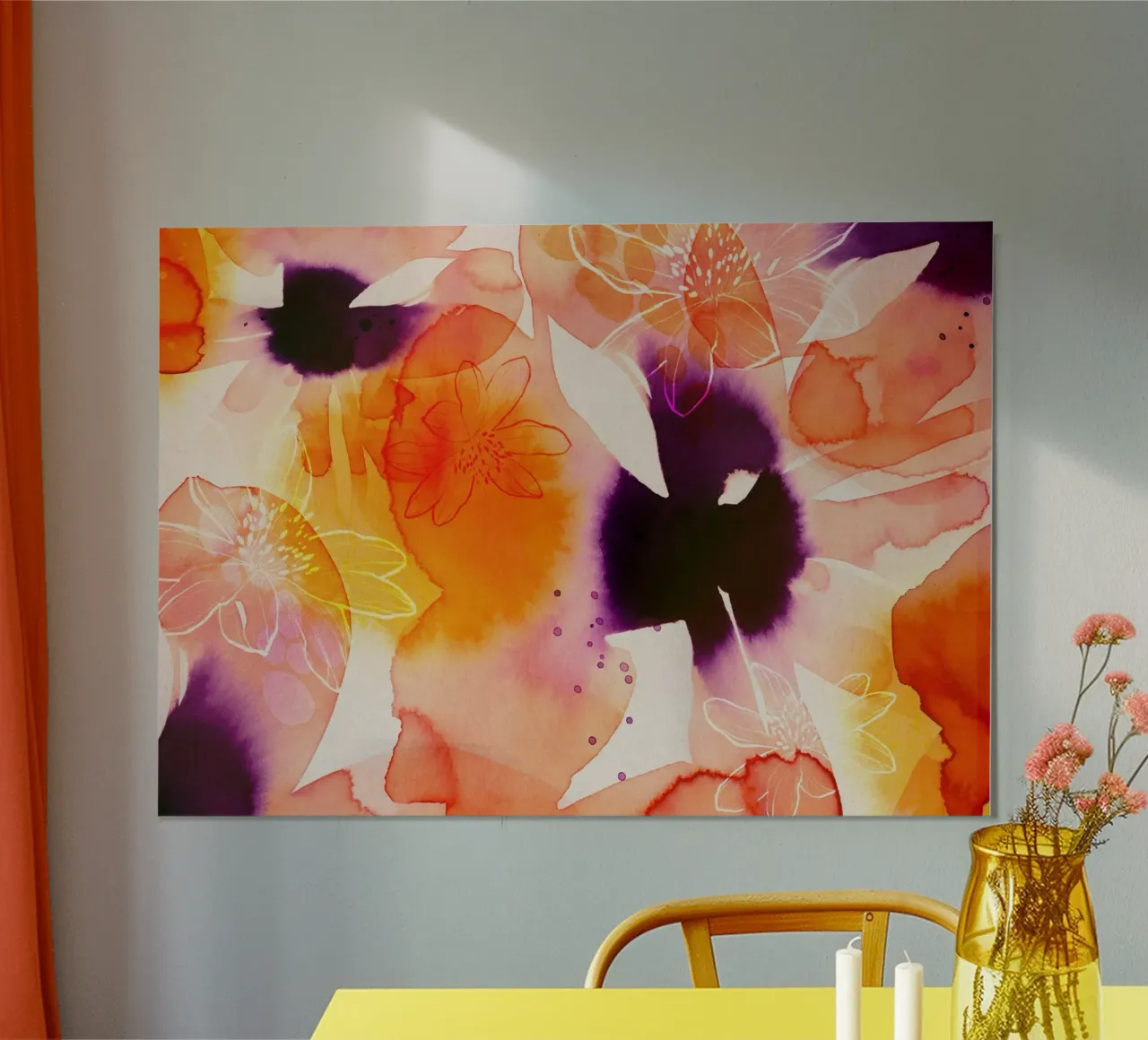 Flower Carpet "Printemps" poster con telaio in legno da Ekaterina Koroleva
