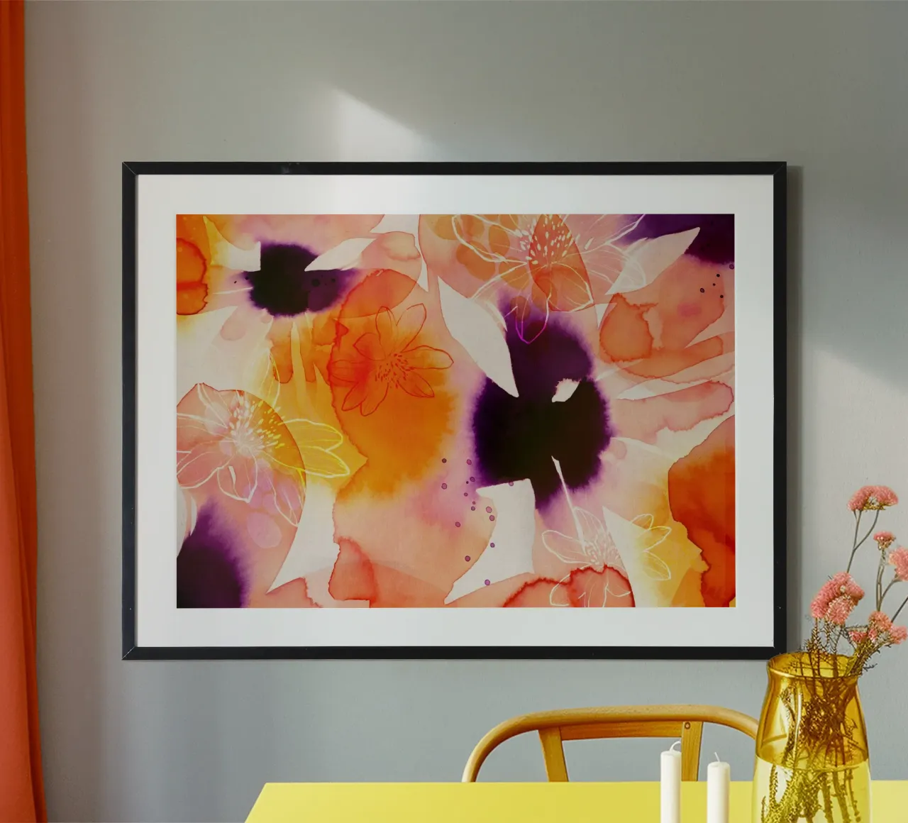 Flower Carpet "Printemps" poster con telaio in legno da Ekaterina Koroleva