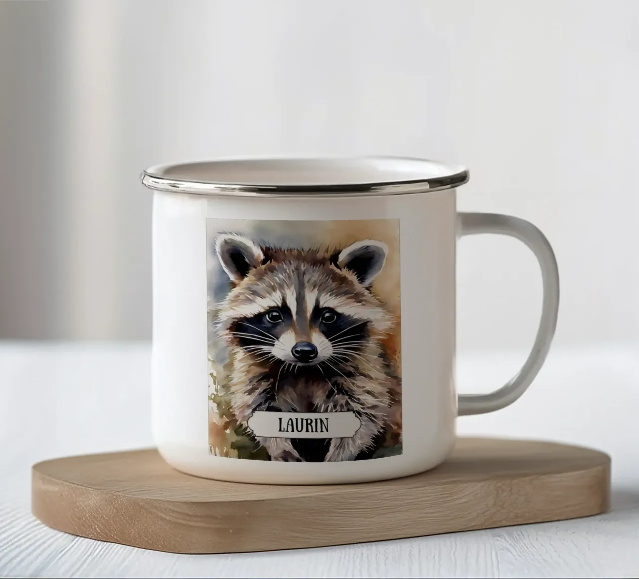 Kleiner Waschbär tazza in smalto da Ohkimiko