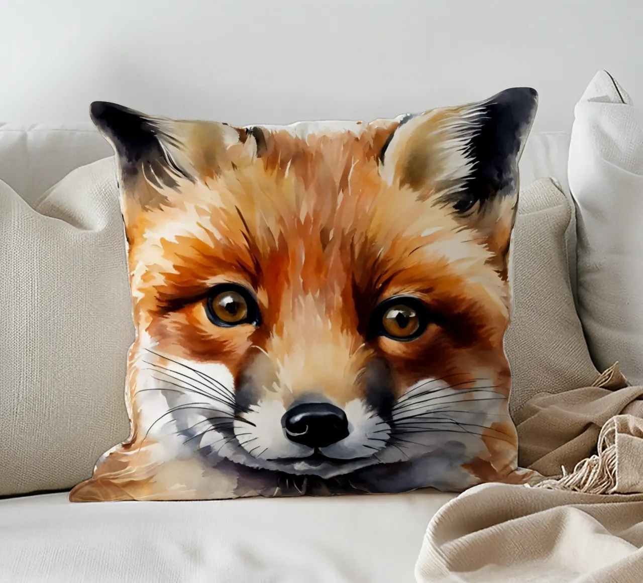 Kleiner Fuchs - Aquarell cuscino da Ohkimiko