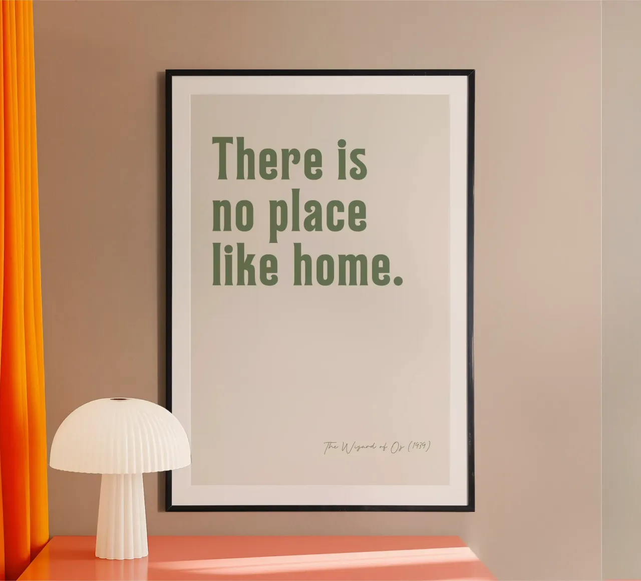 No place like home poster con telaio in legno da Ohkimiko