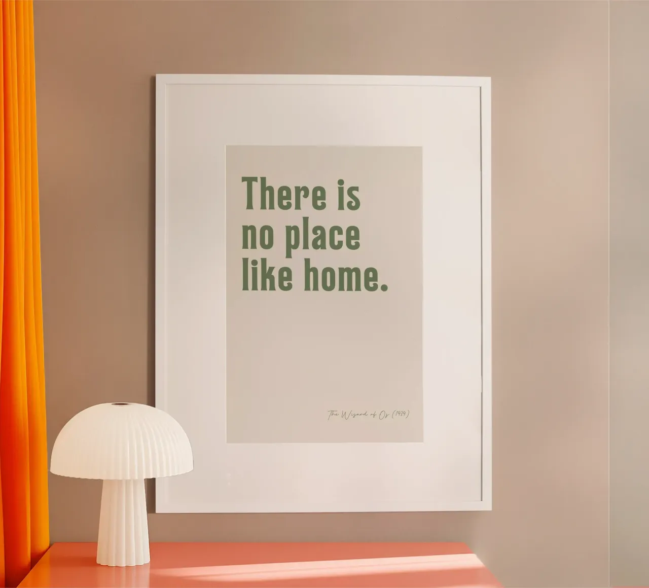 No place like home poster con telaio in legno da Ohkimiko