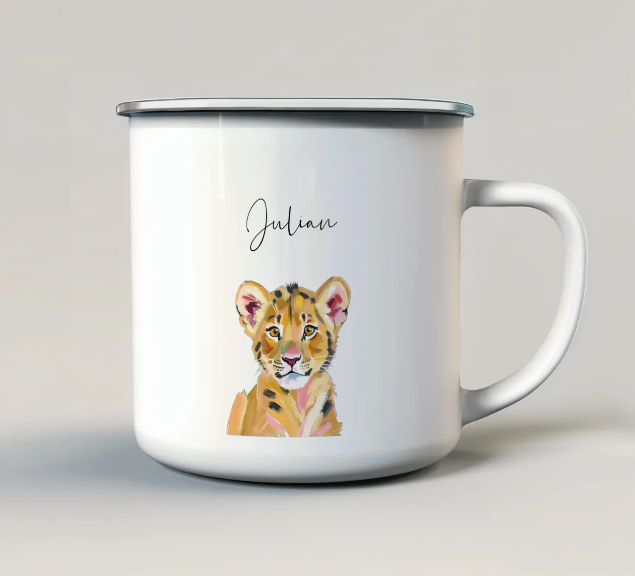 Kleiner Löwe -Acryl tazza in smalto da Ohkimiko