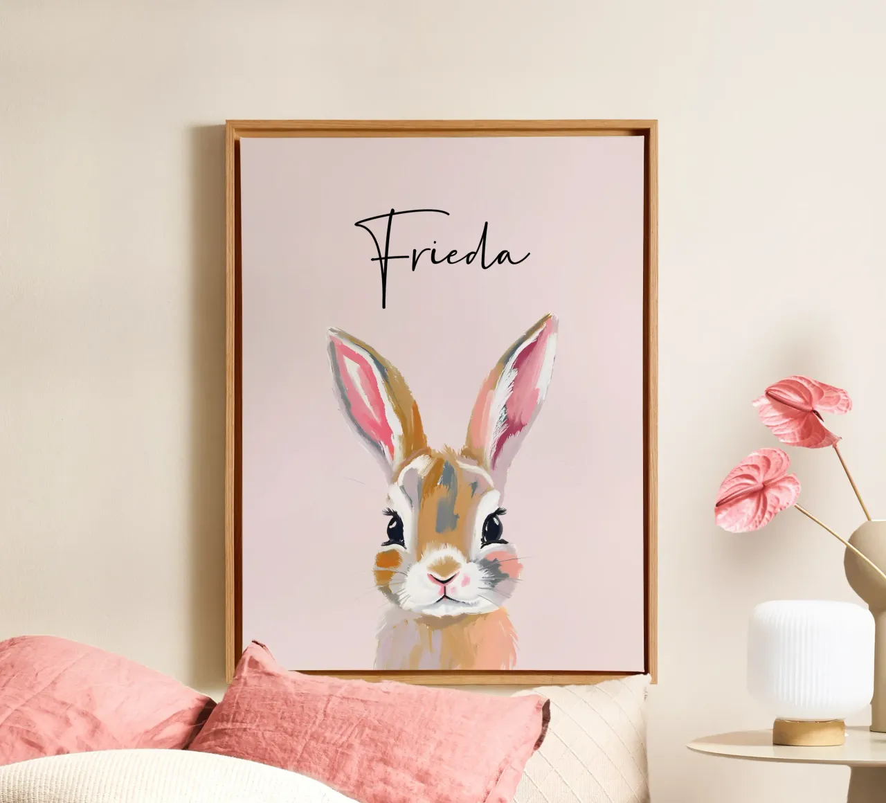 Kleiner Hase - Acryl tela con Cornice a cassetta da Ohkimiko