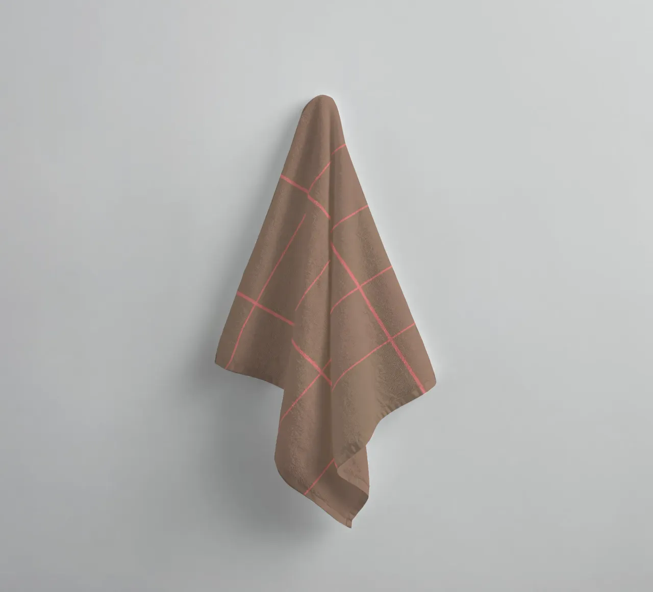 Grid Pink Brown badhanddoek van Studio ROSAGRAU