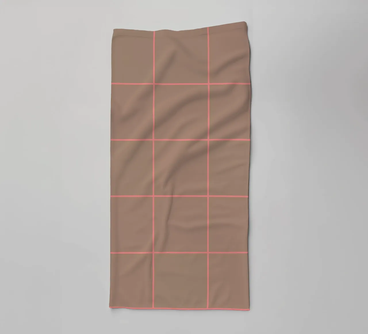 Grid Pink Brown badhanddoek van Studio ROSAGRAU