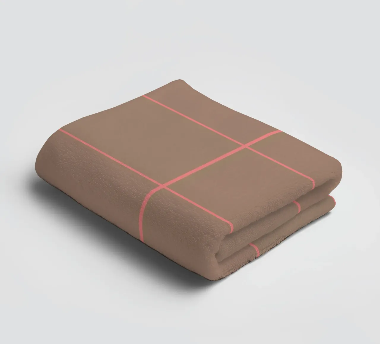 Grid Pink Brown badhanddoek van Studio ROSAGRAU
