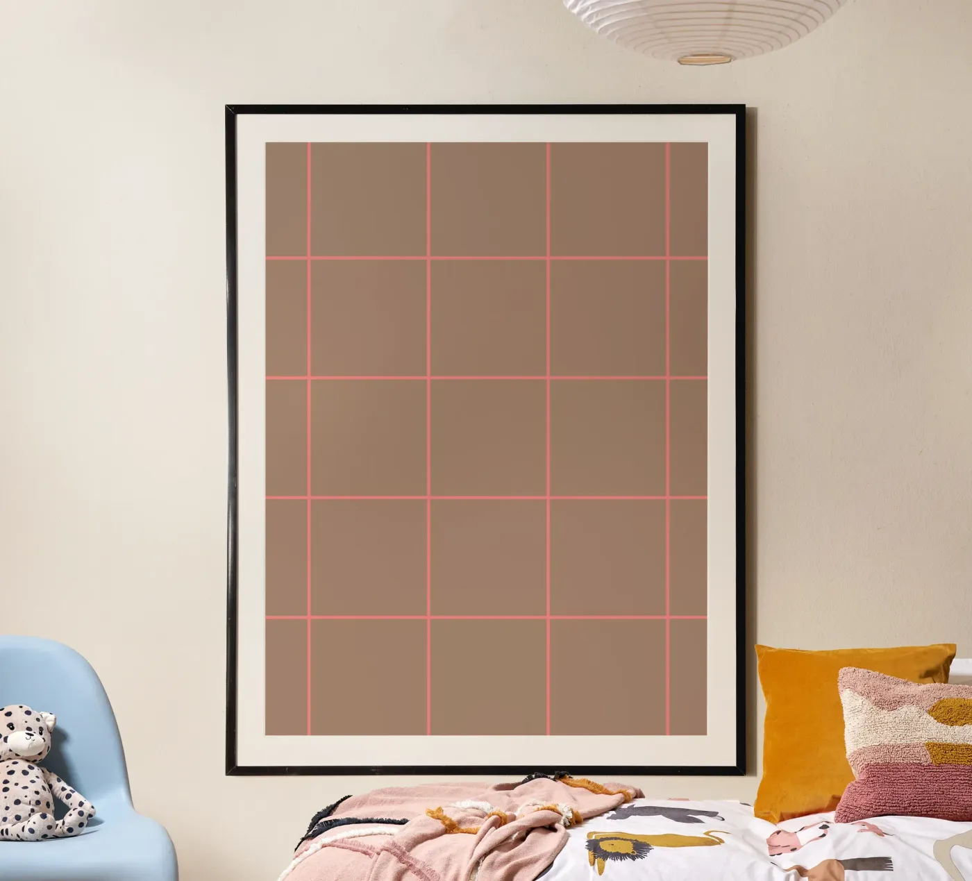 Grid Pink Brown poster da Studio ROSAGRAU