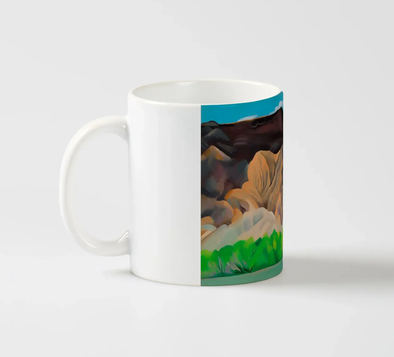 Georgia OKeeffe - Back of Maries . 4, 1939 ceramic mug by Kinsley