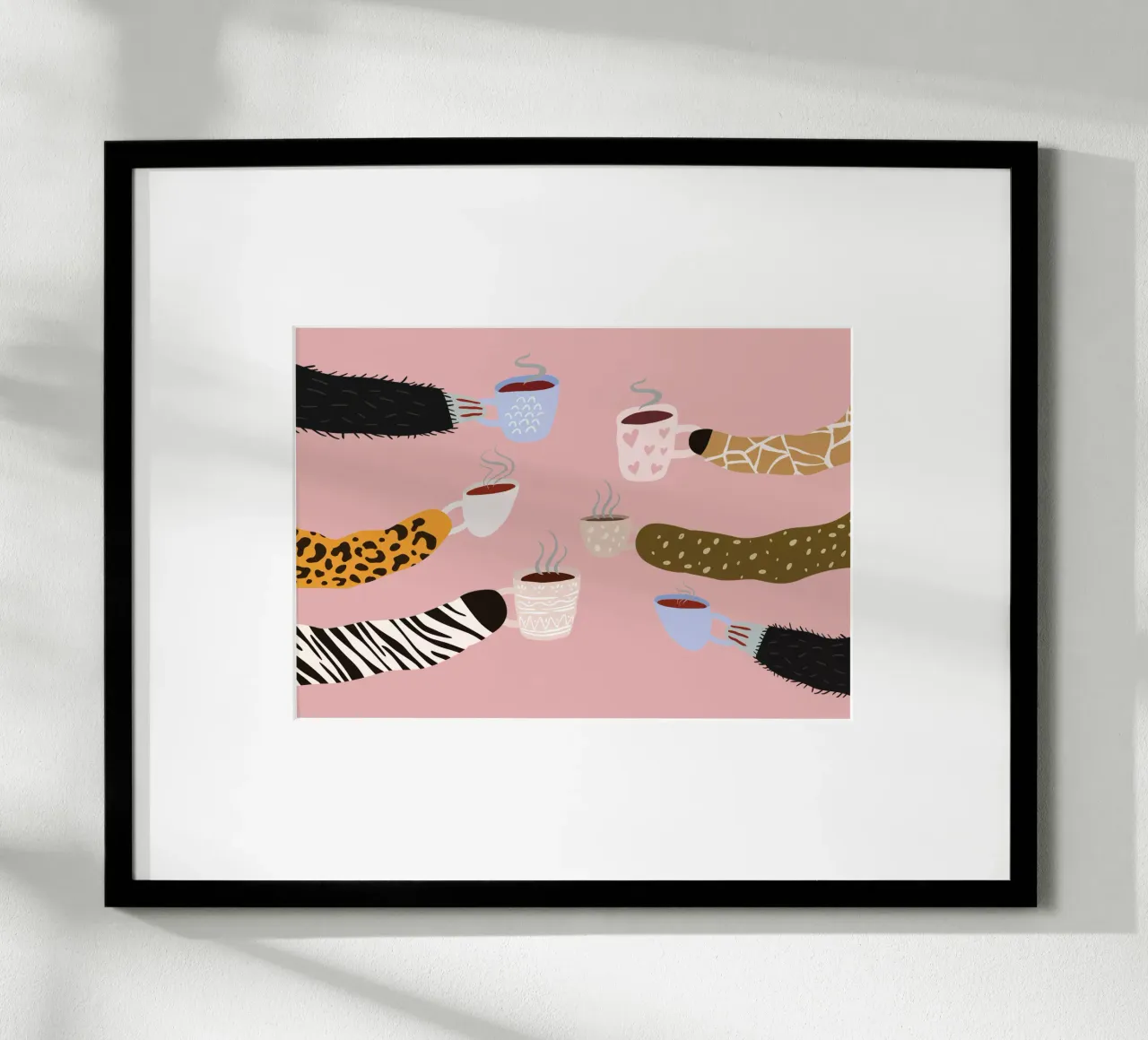Kaffeekränzchen poster con marco de madera de artographiePapeterie