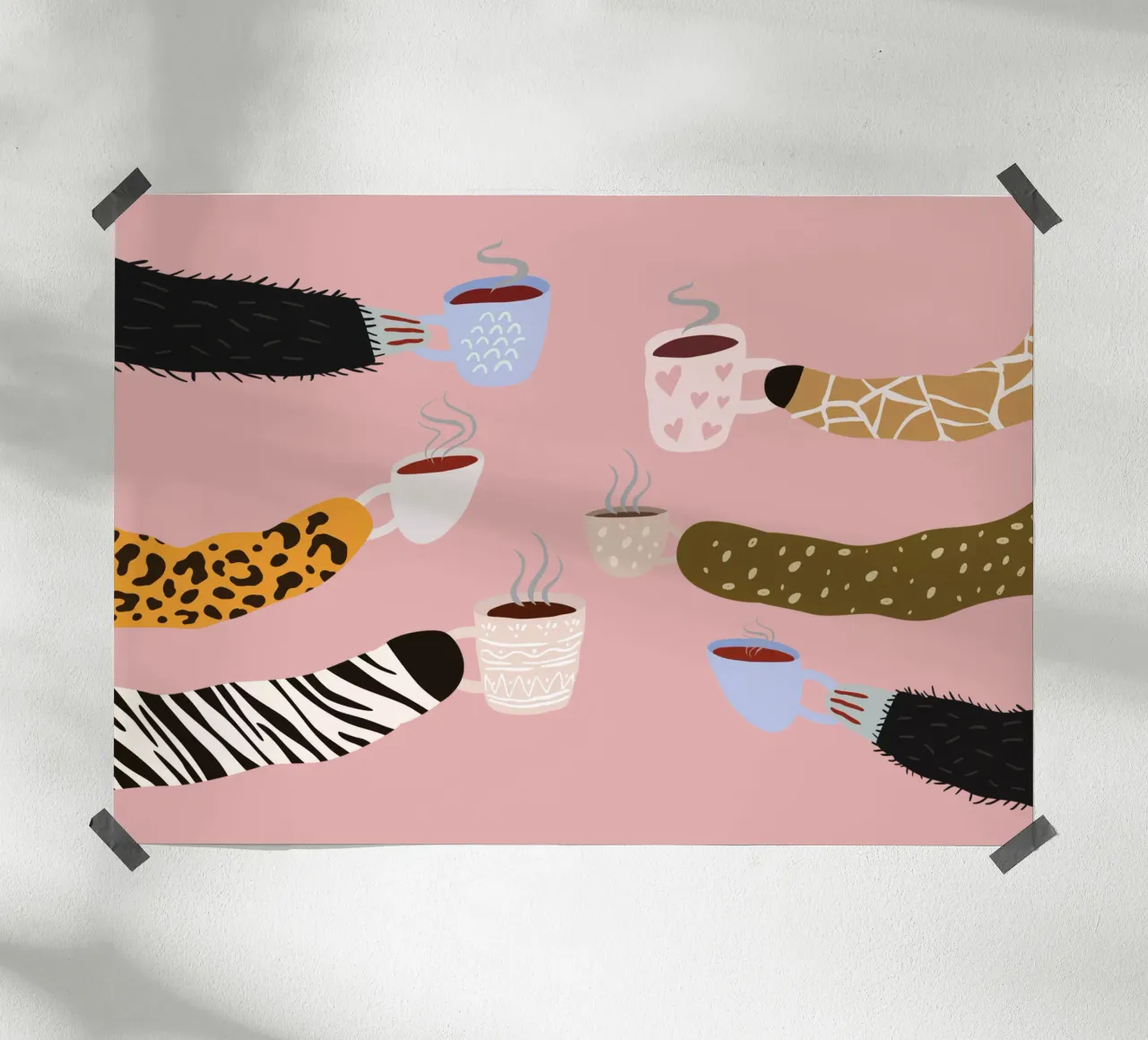 Kaffeekränzchen poster con marco de madera de artographiePapeterie