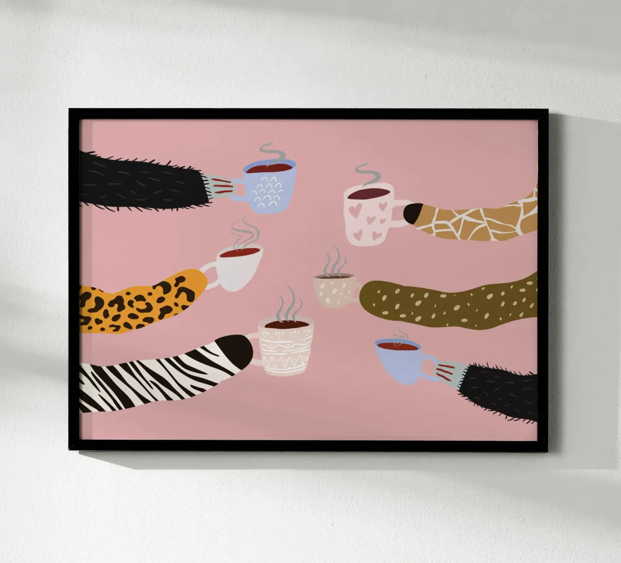 Kaffeekränzchen poster con marco de madera de artographiePapeterie