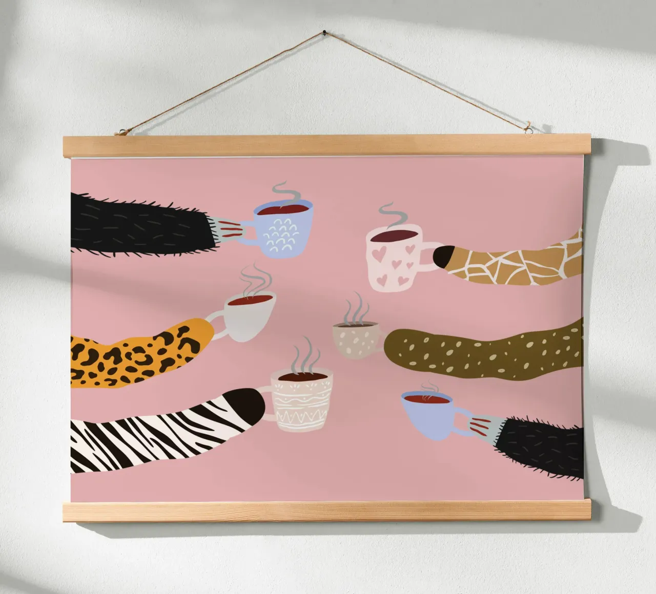 Kaffeekränzchen poster con marco de madera de artographiePapeterie