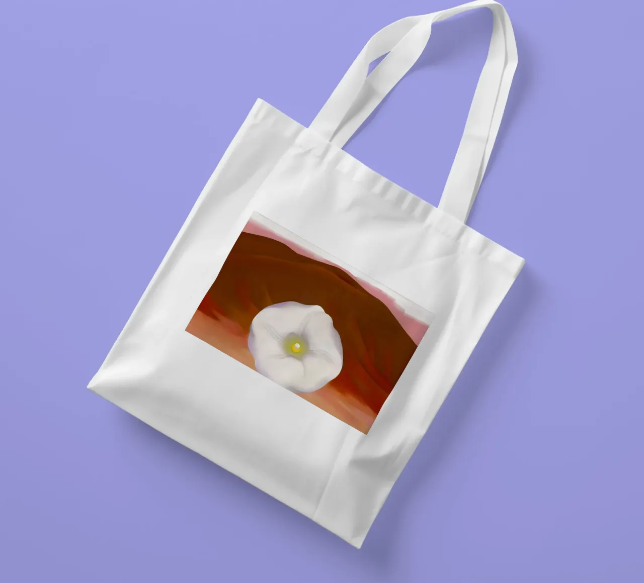 Georgia O'Keeffe Red hills And White Flower tote bag by Kinsley