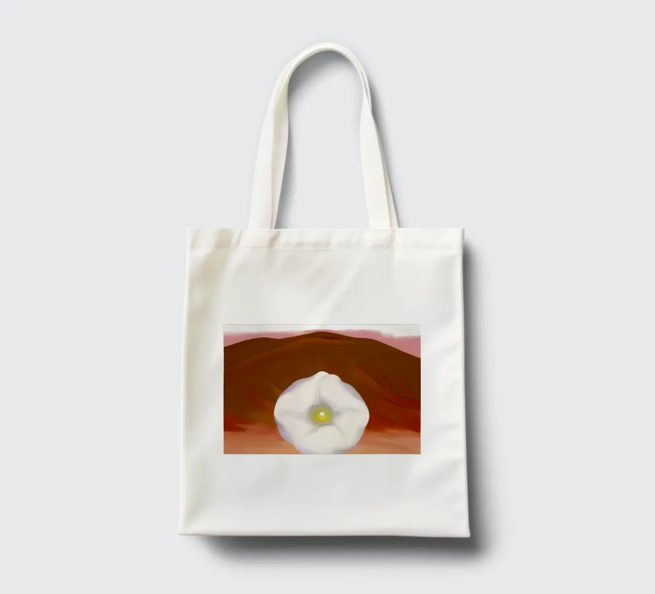 Georgia O'Keeffe Red hills And White Flower tote bag by Kinsley