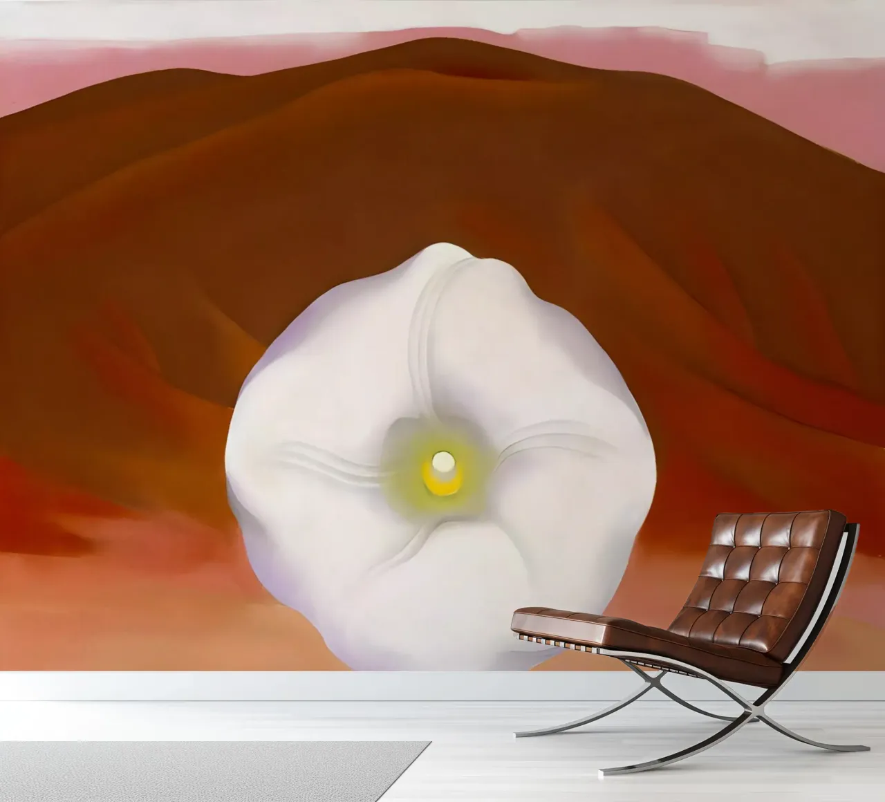 Georgia O'Keeffe Red hills And White Flower photo wallpaper by Kinsley