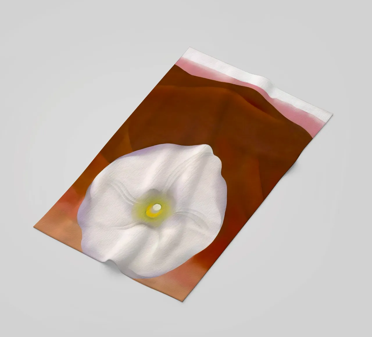 Georgia O'Keeffe Colline rosse e fiori bianchi telo mare da Kinsley