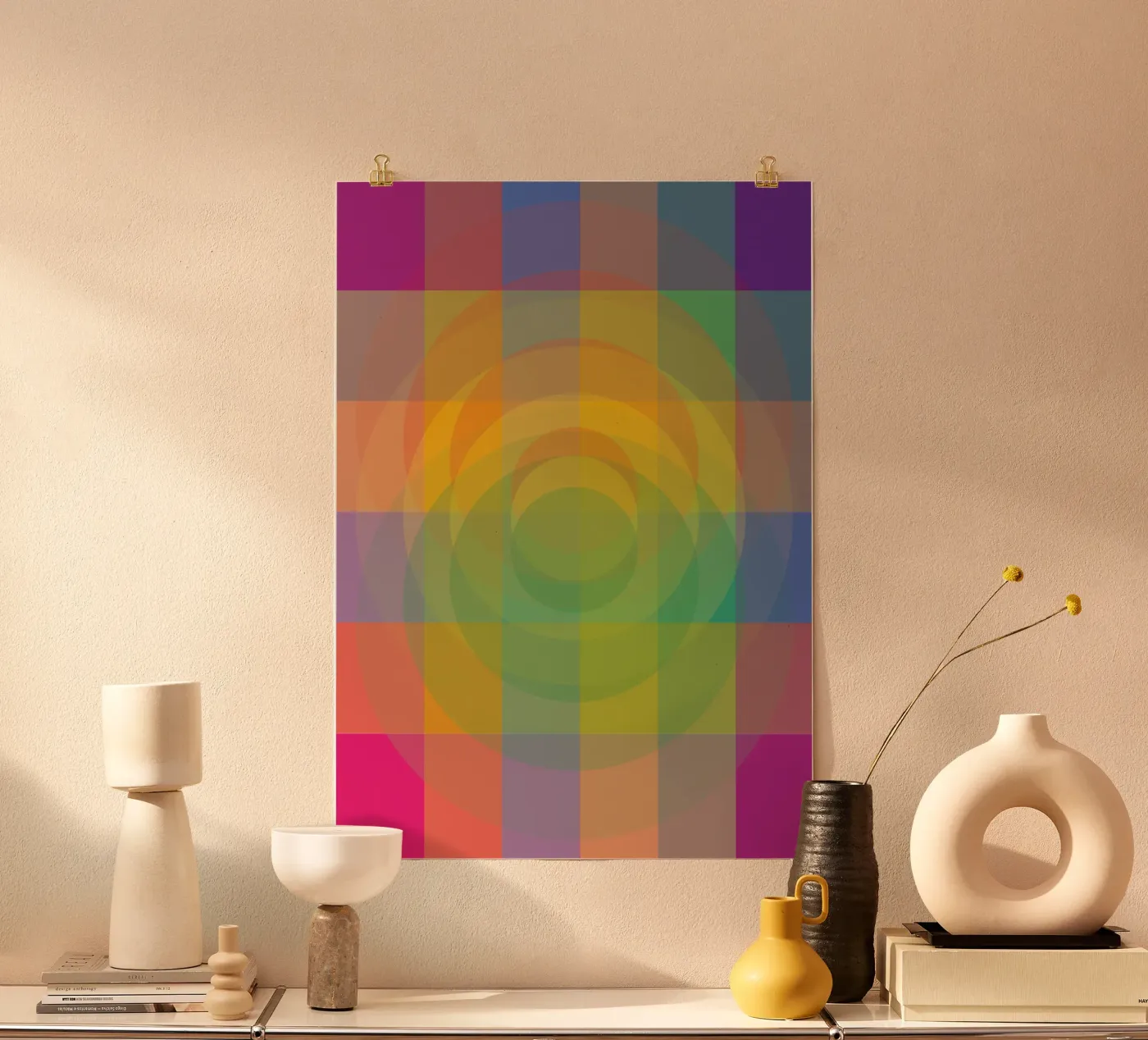 square webbing circle 3d geometry poster by olivebee