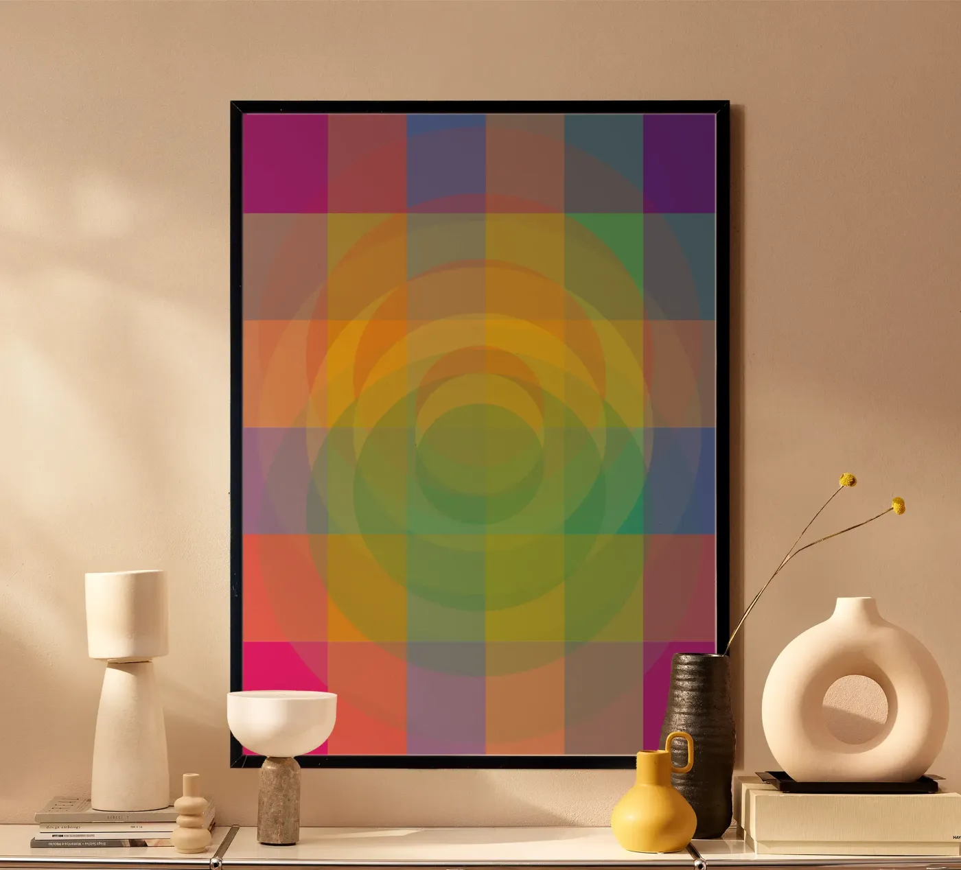 square webbing circle 3d geometry poster by olivebee