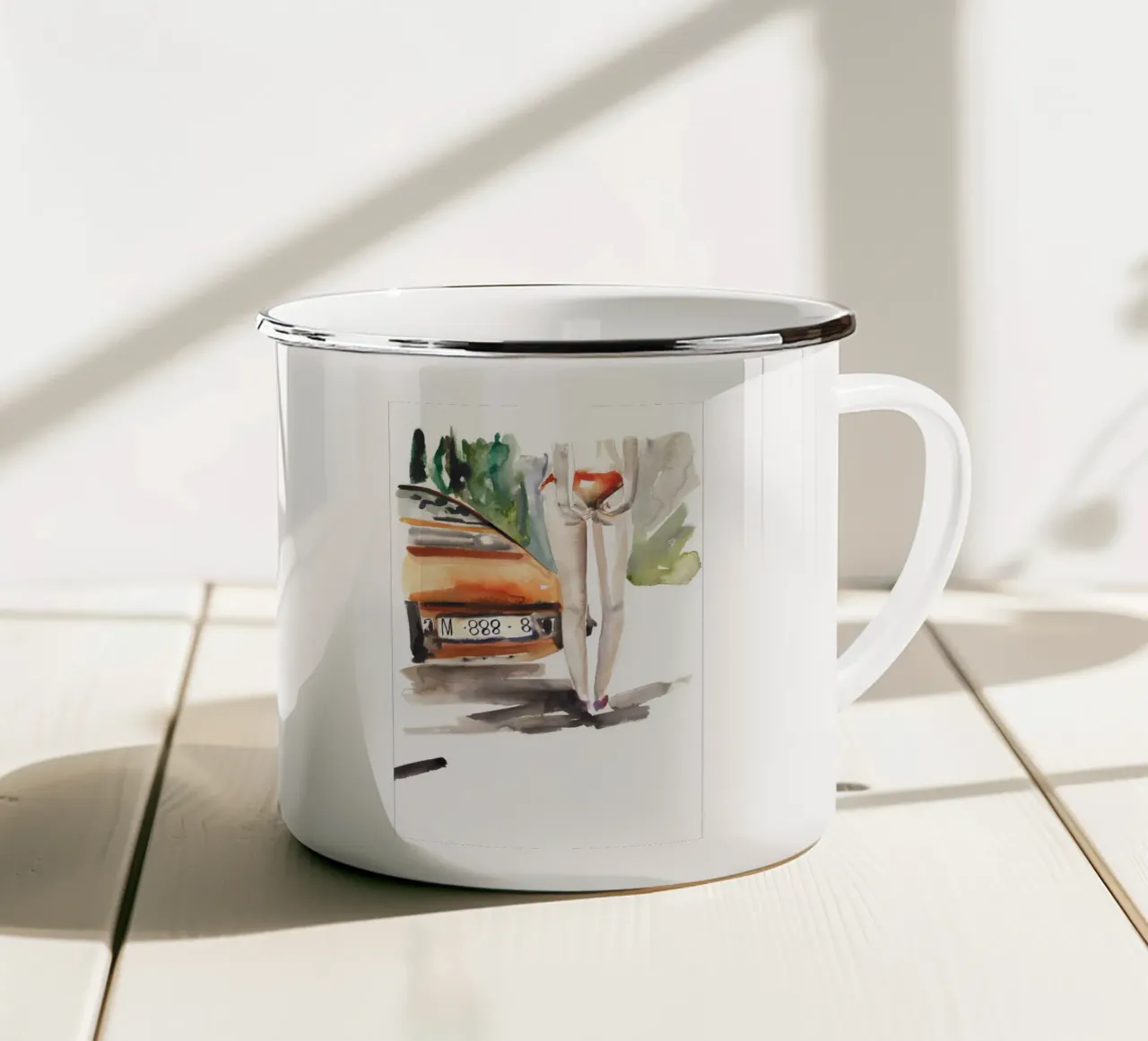 The Original Race Baby Emaille Tasse von Victoria Verbaan