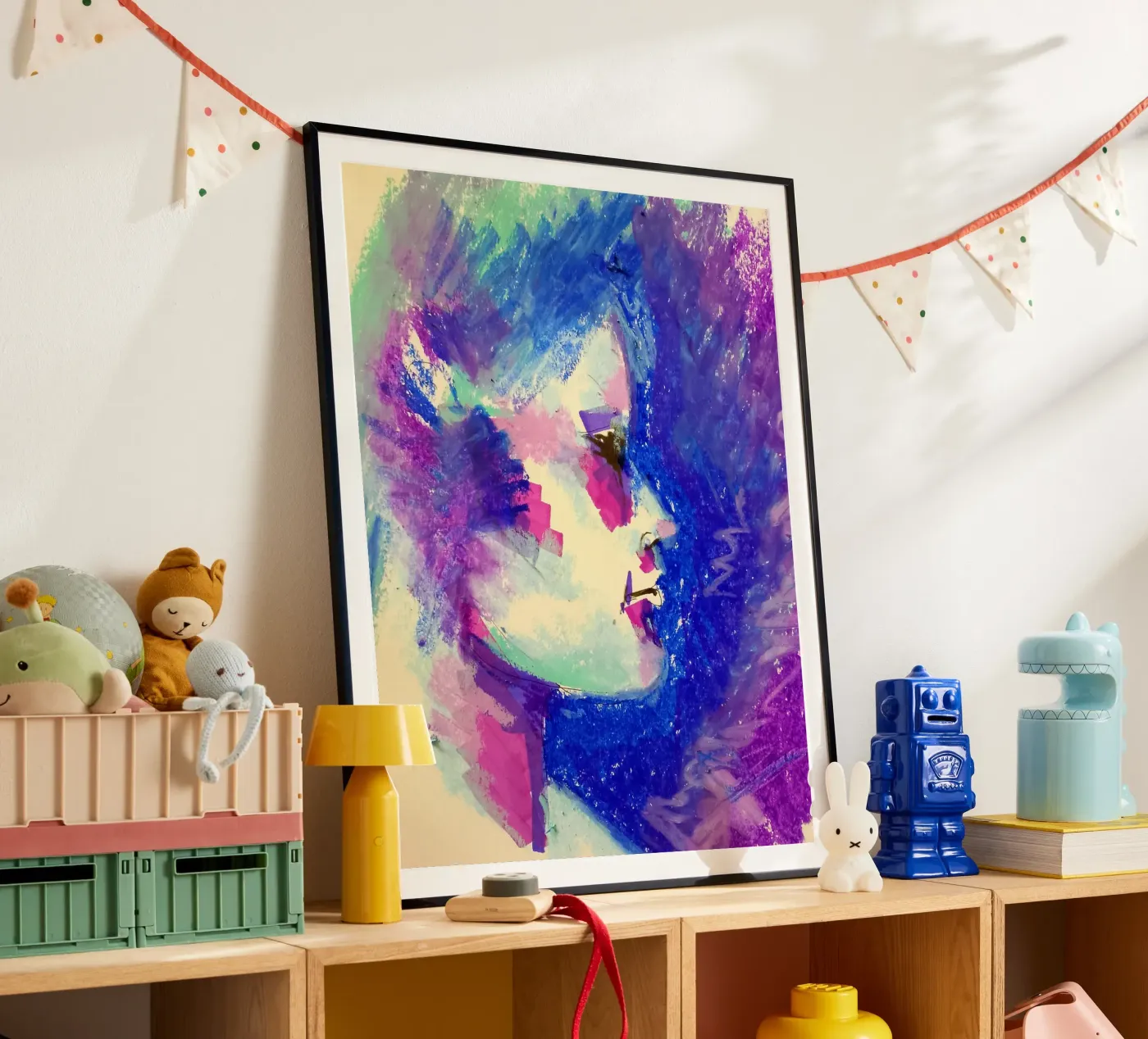 Blue apparition poster by Bénédicte Berthod