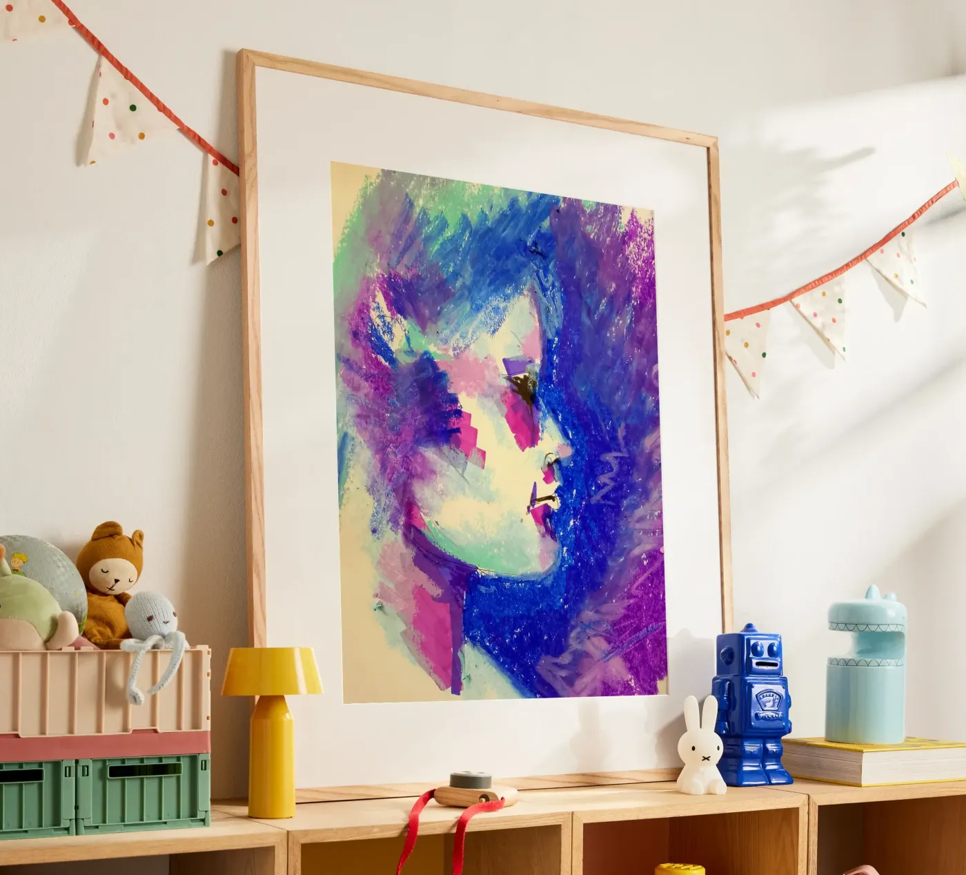 Blue apparition poster by Bénédicte Berthod