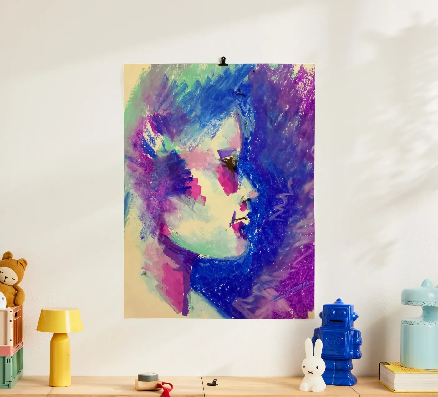 Blue apparition poster by Bénédicte Berthod