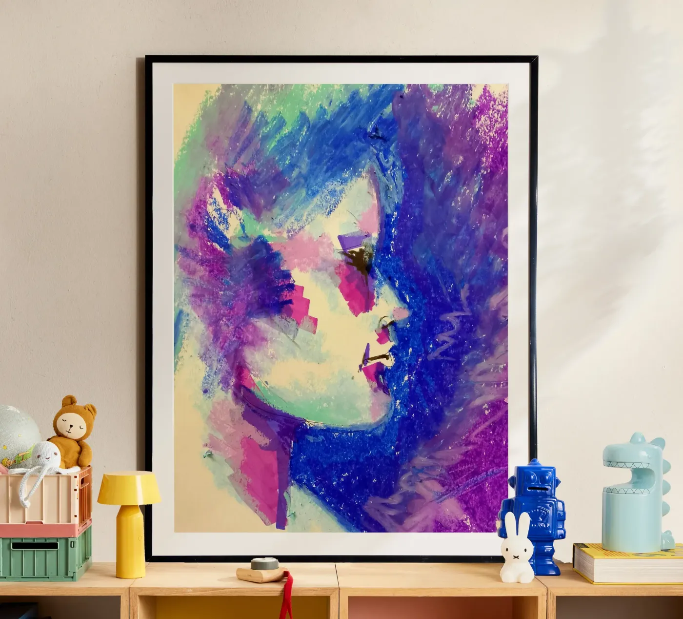 Blue apparition poster by Bénédicte Berthod