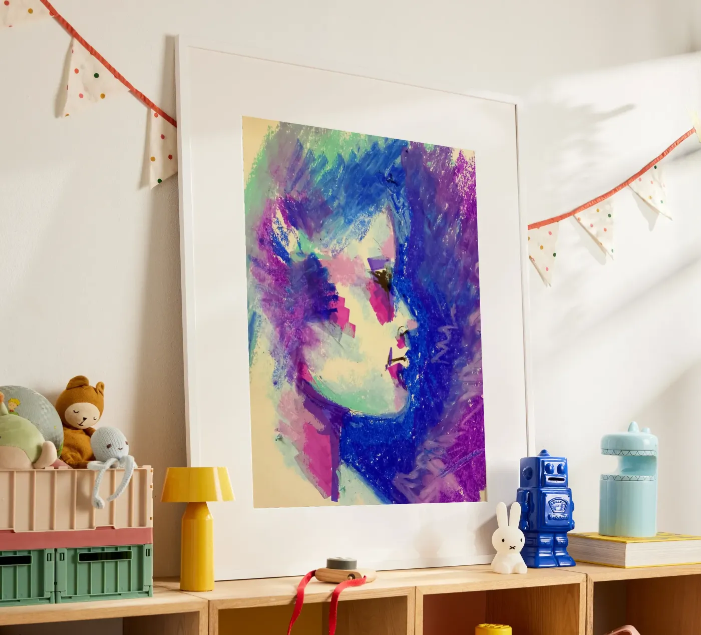 Blue apparition poster by Bénédicte Berthod
