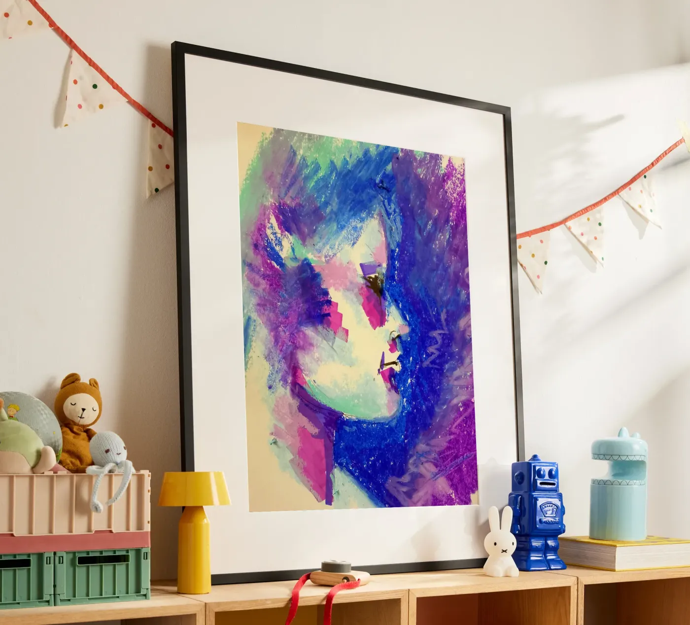 Blue apparition poster by Bénédicte Berthod