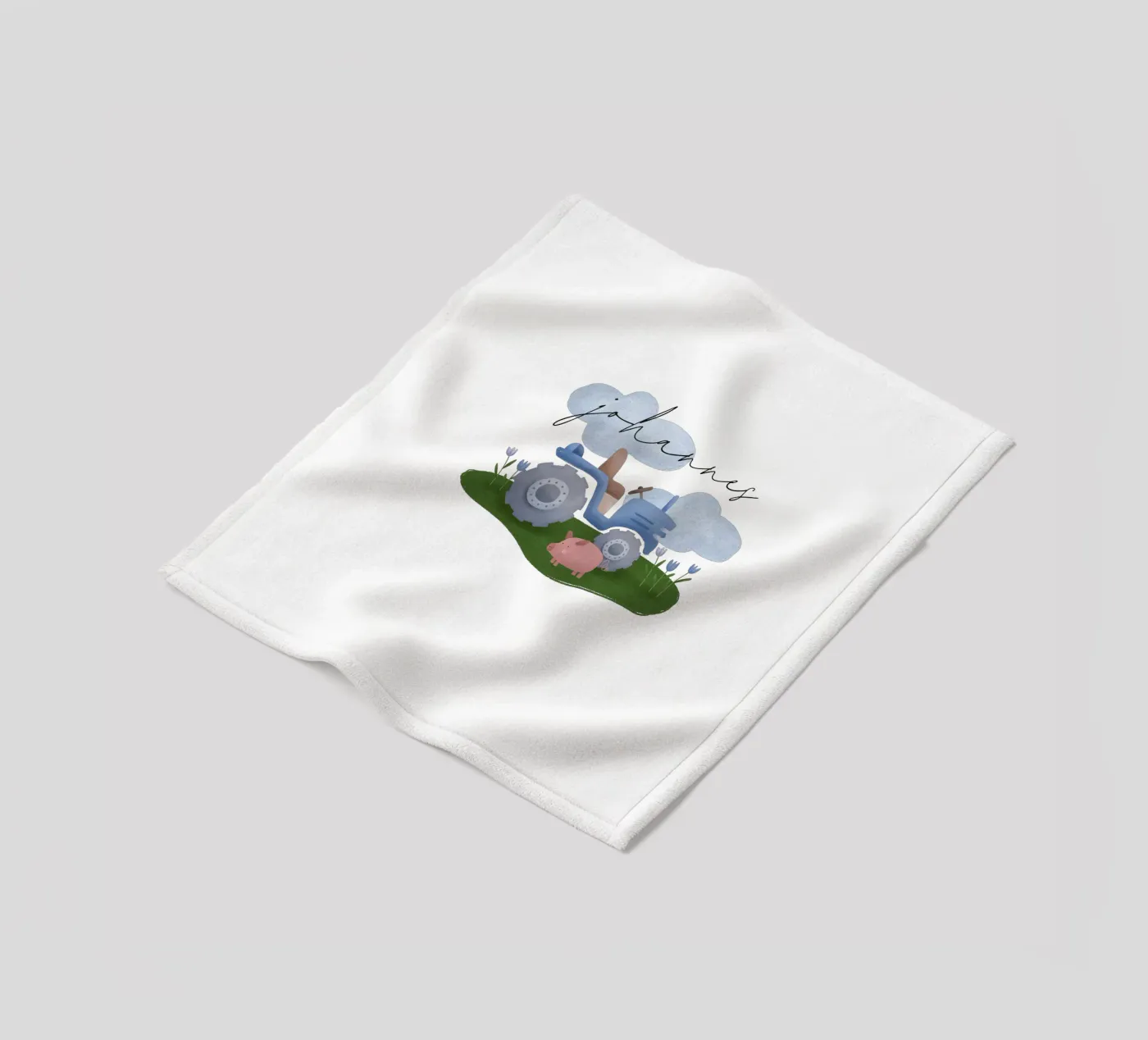 Tractor fleece blanket by we line studio - design