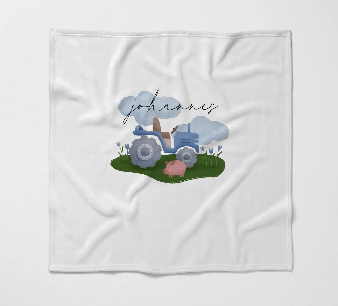 Tractor fleece blanket by we line studio - design